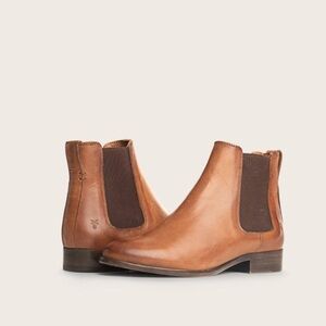 Frye Tan Leather Ankle Boots